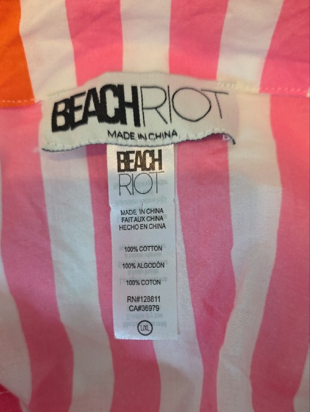 Beach Riot Pink & Orange Striped Button-Up - Picture 3 of 3